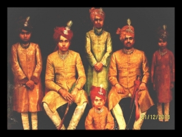 Maharaja Virendra Shah with his sons 