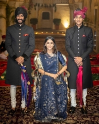 HH Maharaja Sawai Padmanabh Singh of Jaipur (left), Princess Gauravi Kumari of Jaipur (middle) and HH Lakshraj Prakash Singh of Sirmaur (right)