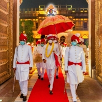 HH Maharaja Sawai Padmanabh Singh of Jaipur carrying forward the traditions of the Royal Family of Jaipur with ritual festivities on Holi (Jaipur)