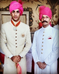 HH Maharajadhiraj Maharaja Shri Sawai Padmanabh Singh Sahib of Jaipur with Kunwar Shri Bhawani Singh Tanwar Sahib of Dalniya