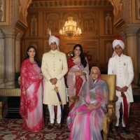 His Highness Maharajadhiraj Sawai PADMANABH SINGHJI with his family on Holika Dahan Celebrations in Jaipur on 20th March 2019