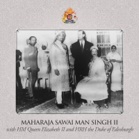 Maharaj Kumar Bhawani Singh and Maharaja Sawai Man Singh II with HM Queen Elizabeth II and HRH the Duke of Edinburgh. Jaipur was a major stop during the Queen’s visit to India in 1961
