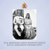 Maharaja Sawai Bhawani Singh and Maharani Padmini Devi on their wedding day