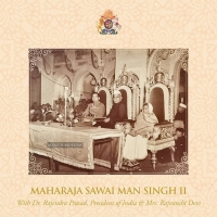 Maharaja Sawai Man Singh II with Dr. Rajendra Prasad and Mrs. Rajvanshi Devi (Jaipur)