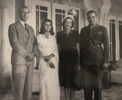 Maharaja and Maharani of Jaipur with Lord and Lady Mountbatten.