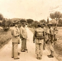 From the archives of Amar Mahal Museum, Jammu Commander in Chief of Jammu & Kashmir State Forces, Maharaja Hari Singh Ji interacting with soldiers deployed in the field. (circa 1940) (Jammu And Kashmir)