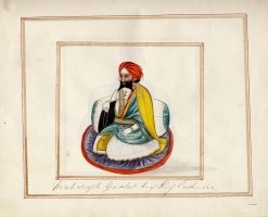 Watercolour painting of Maharaja Gulab Singh of Kashmir (Jammu And Kashmir)