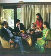 Yuvraj Vikramaditya Singh and Yuvrani Chitrangada Raje Singh with their son Martand and daughter Mriganka Singh