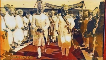 H.H. Maharaja Vijay Bhushan Singh Ji Judev with H.H. Maharaja Sadul Singh Ji Bahadur of Bikaner (Jashpur)