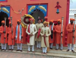 H.H Raja Ranvijay Pratap Singh Ji Chauhan Judeo with his son Yuvraj Raj Kunwar Yash Pratap Singh Ji Chauhan Judeo and MaharajKumar Kunwar Arya Pratap Singh Ji Chauhan Judeo