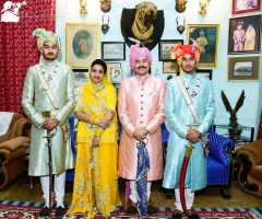 HH Raja Ranvijay Pratap Singh Judev with his wife HH Rani Amrita Singh with his son Yuvraj Kunwar YashPratap Singh Judev and Maharajkumar Kunwar AryaPratap Singh Judev