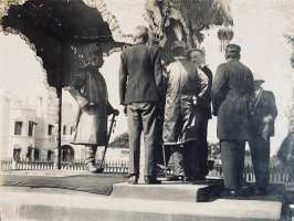 His Excellency Viscount George Goschen II, the Governor of Madras inaugurating the statue of H.H. Maharaja Sir Vikram Dev III Bahadur KCIE erected by his son, H.H. Maharaja Ram Chandra Dev IV Bahadur (Jeypore)