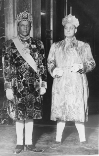 H.H. Maharaj Rana Shri Sir Rajendra Singh of Jhalawar with H.H. Maharaja Shri Sawai Sir Jai Singh of Alwar