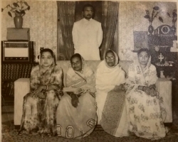 Standing-Yuvraj Birendra Bijoy Malla Deb, Sitting- L-R- Rani Rupamanjari Debi, Rajkumari Bishnupriya Debi, Rajmata Kumud Kumari Debi and Yuvrani Indira Devi of Jhargram Raj