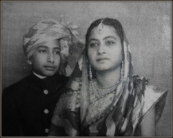 Yuvraj Birendra Bijoy Malla Deb with his beloved mother Rani Saheba Binode Manjari Devi (Jhargram)