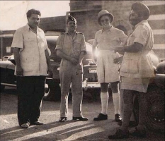 HH Maharaja Hanwant Singh ji of Jodhpur (extreme left) can be seen along with a car bearing the Jodhpur number plates (Jodhpur)