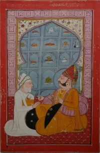 Painting of Durgadas Rathore with Maharaja AJIT SINGHJI Maharaja of Jodhpur.