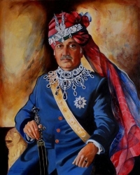 Portrait of His Highness Maharaja Gaj Singhji II Maharaja of Jodhpur; Painting by - Basia Hamilton (Jodhpur)