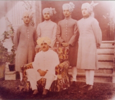 Raja Rana Sir Bhagat Chand and his sons in 1935