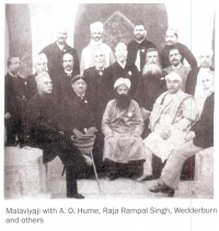 Malaviyaji with A.O. Hume, Raja Rampal Singh, Wedderburn and others. (Kalakankar)