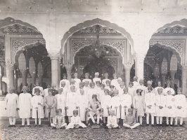 Thakur Saheb Bahadur Singh ji Standing ( R-L) 4th in 1st row. Photo is taken on 22 oct 1952 on the birthday of then Maharaj Kunwar Shri Bhawani Singh Ji