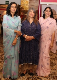 Kunwarani Priyanjali Katoch Lambagaon-Kangra, Kamini Singh of Seohara with Rajkumari Gitanjali Shah of Tehri Garhwal