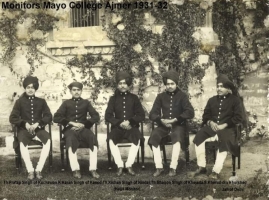 Maharawat Sahab Karan Singhji of Kanore second from left - at Mayo College Ajmer, Rajasthan (Kanore)
