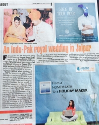 News cutting of Kumari Padmini's upcoming wedding