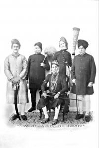 H.H. Maharaja Bhom Pal ji Deo Bahadur Yadukul Chandra Bhal of Karauli with Yuvraj sahab Ganesh Pal of Karauli