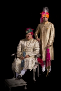 H.H. Maharaja Krishna Chandra Pal with son Yuvraj Vivasvat Pal of Karauli (Karauli)