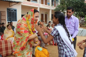 H.H.Maharani Rohini Kumari of Karauli attending a school function