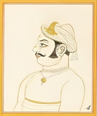 Portrait of Braj Bhushan Yadukul Chandrabhal Maharaja Gopal Singh Ji Deo Bahadur of Karauli