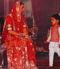 Young Yuvraj Vivasvat Pal with Maharani Rohini Kumari (Karauli)