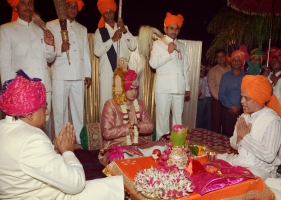 Yuvraj Vivasvat Pal at the tilak ceremony of Karauli Royal wedding