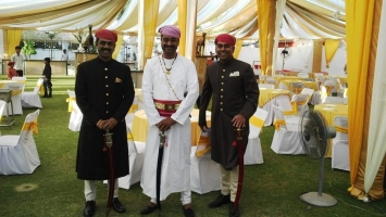 Kunwar Shri Chandraveer Singh Sahib of Karjali, Maharaj Shri Anu Vikram Singh Sahib of Karjali and Kunwar Shri Adityaveer Singh Sahib of Karjali
