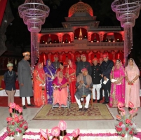 Maharaj sahib Karan Singhji with his family members a month before his demise on 21st February 2014 (Karjali)