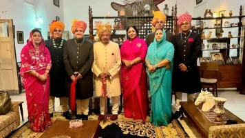 Maharao Raja Shrimant Mahendra Pratap Singh Baghel along with their family members
