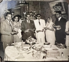 HM King Tribhuvan of Nepal and Raja Hari Chand Raj Singh of Kumaon - Kashipur at state dinner Kashipur house Nainital