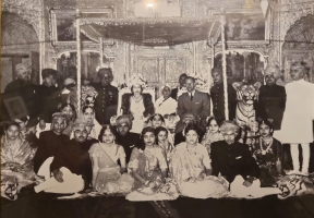 Queen Elizabeth and the Duke with Raja Hari Chand Raj Singh of Kumaon - Kashipur and his sister Radha Devi of Vijayanagaram