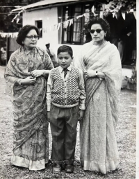 Raja Karan Chand Raj Singh ( K C Singh Baba) with his aunts HM Queen Kanti and Queen Ishwari of Nepal at Kashipur House Nainital