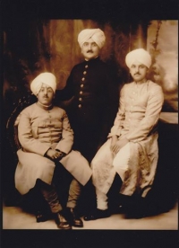 Raja Rana Sir Bhagat Chand (KCSI) of Jubbal State, with Uncles Raja Himendra Sen of Keonthal State, and H.H.Maharaja (Keonthal)
