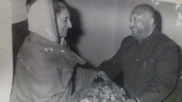 Major.Raja Birendra Bahadur Singh with former Prime minister of India Indra Gandhi