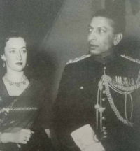 Maj Gen Kanwar Zorawar Singh, MC, of Central India Horse with his wife Anar Zorawar Singh (Khatipura)