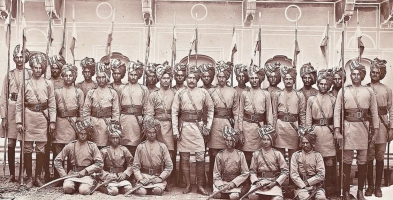 Maharaja Ajit Singh Shekhawat with Shekhawati Regiment (Khetri)