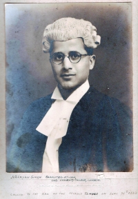 Thakur Narayan Singh, L.L.B. from University College London, Barrister-at-Law, called to the bar, Middle Temple London - 1939 England