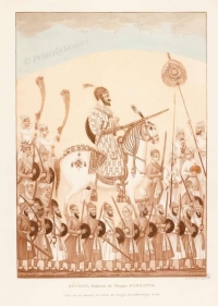 Rare drawing of Chatrapathi Shivaji Maharaj in a French book titled "Monuments Ancients Et Modernes De L' Hindoustan" - Published in 1821 A.D., (Kolhapur)
