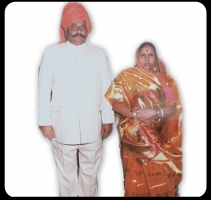 Jagirdar Kalyan Singh Ji Hada with his wife Thakurani Sa Sajjan Kanwar Jhala (Kota Khurd)
