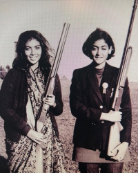 Princess Bhuvaneshwari Kumari of Kota with Princess Rajyashree Kumari of Bikaner at World Shooting Championships at San Sebastián Spain