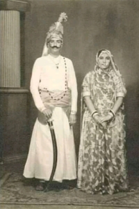 Rawat Saheb Shri Maan Singh Ji Chauhan Saheb With his wife Rani Sohan Kumari Singh Ji, daughter Of Thakur Chain Singh Ji Rathore of Pokhran