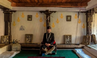 Rana Tribhuwan Raj Singh ji at 'The Durbar' in his 800 year old kila (castle) of Kotkhai state